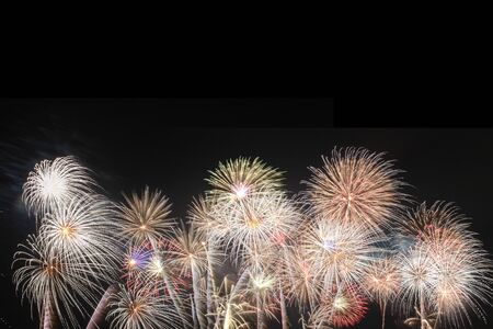 Colorful of fireworks in Happy New Year 2020 holiday festivalの写真素材