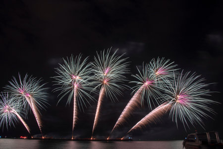 Colorful of fireworks in Happy New Year 2020 holiday festival