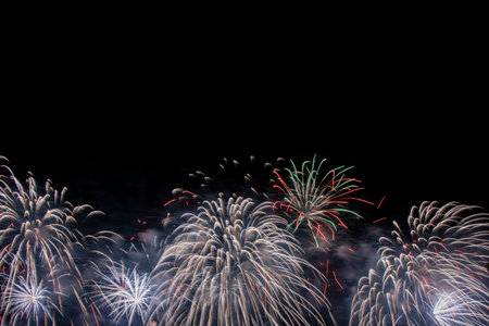 Colorful of fireworks in Happy New Year 2020 holiday festival