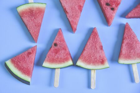 Summer fruit, watermelon with pattern backgroundの写真素材