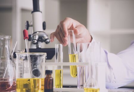 Scientist test lab for research anti virus or vaccine of Covid-19の写真素材