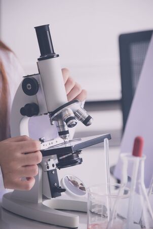 Scientist test lab for research anti virus or vaccine of Covid-19の写真素材