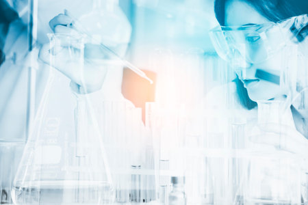 Scientist test lab for research anti virus or vaccine of Covid-19