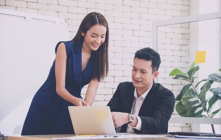 Business meetings about new project and solve problem in meeting roomの写真素材