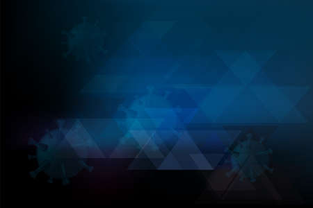 Virus cells ,corona virus or covid 19 ,Hepatitis viruses, influenza virus flowing on blue background ,Viral disease outbreak.の写真素材