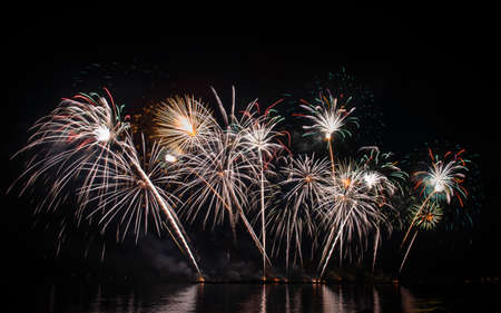 Colorful of fireworks for 4th July national holiday festival,independence day conceptの写真素材
