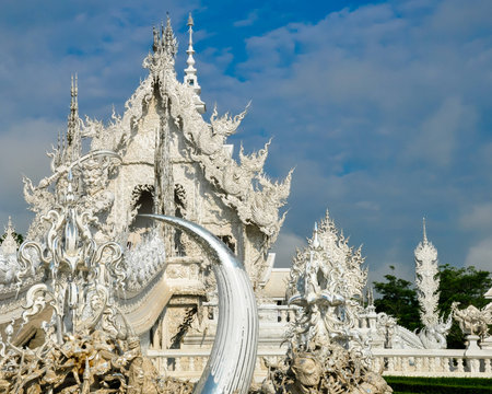 Chiang Rai,Thailand.- May 9, 2013 : This magnificent temple is a bizarre blend of traditional Thai architecture and the surreal. well-known among foreigners as the "White Temple".のeditorial素材