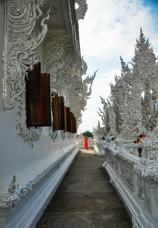Chiang Rai,Thailand.- May 9, 2013 : This magnificent temple is a bizarre blend of traditional Thai architecture and the surreal. well-known among foreigners as the "White Temple".のeditorial素材