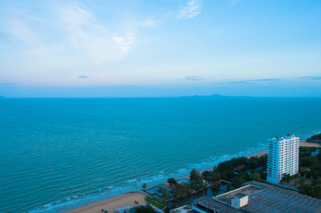 The beautiful of sea at Pattaya City, in Chonburi, Thailand.の写真素材