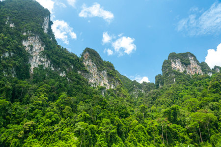 Landscape of mountains and sky among scenic naturalの写真素材
