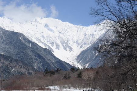 Snow mountains in Nagano, Japanの写真素材