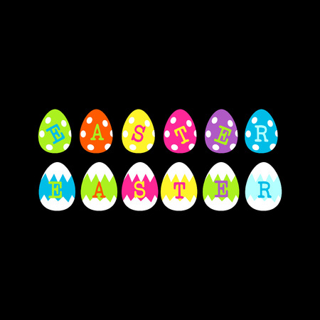 Colorful Easter eggs texture patterns setのイラスト素材