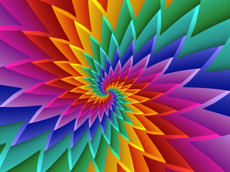 Psychedelic Rainbow Spiral Backgroundの写真素材