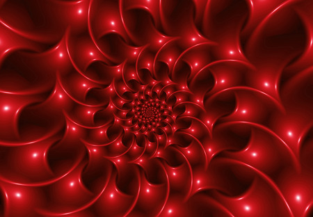 Glossy Red Spiral Backgroundの写真素材