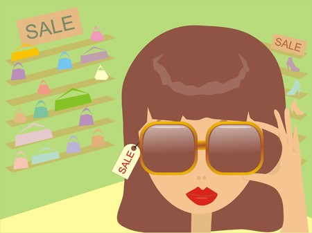 Girl in shoppingのイラスト素材