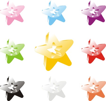 Set of icons of a starのイラスト素材