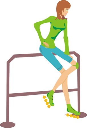 The girl in the roller fadsのイラスト素材