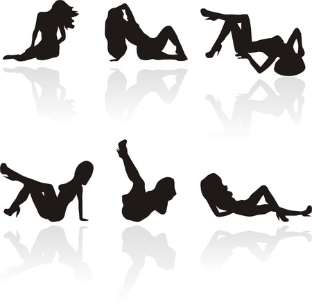 Silhouettes sexy girlsのイラスト素材