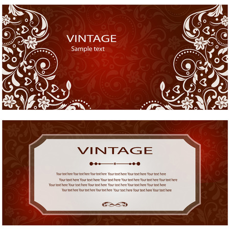 Vintage vector pattern. Hand drawn abstract background. Decorative retro banner. Can be used for banner, invitation, wedding card, Royal vector design element.のイラスト素材