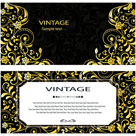 Vintage vector pattern. Hand drawn abstract background. Decorative retro banner. Can be used for banner, invitation, wedding card, Royal vector design element.のイラスト素材