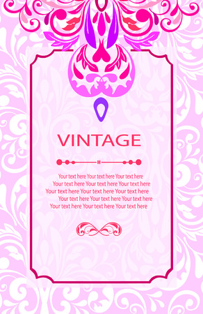 Vintage vector pattern. Hand drawn abstract background. Decorative retro banner. Can be used for banner, invitation, wedding card, Royal vector design element.のイラスト素材