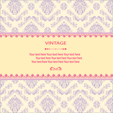 Vintage vector pattern. Hand drawn abstract background. Decorative retro banner. Can be used for banner, invitation, wedding card, Royal vector design element.のイラスト素材