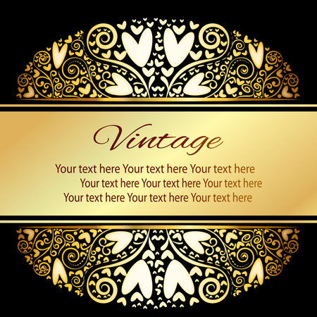 Vintage vector pattern. Hand drawn abstract background. Decorative retro banner. Can be used for banner, invitation, wedding card, Royal vector design element.のイラスト素材