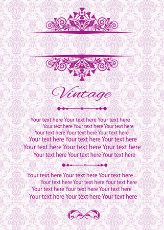 Vintage vector pattern. Hand drawn abstract background. Decorative retro banner. Can be used for banner, invitation, wedding card, Royal vector design element.のイラスト素材