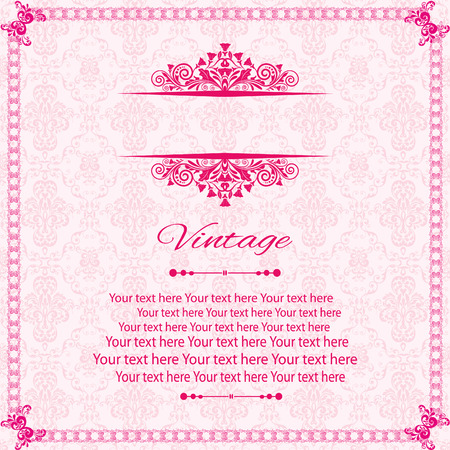 Vintage vector pattern. Hand drawn abstract background. Decorative retro banner. Can be used for banner, invitation, wedding card, Royal vector design element.のイラスト素材