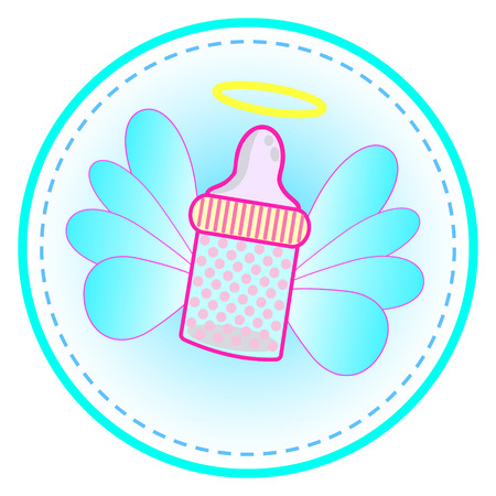 Baby beautiful girl card with your text for invitation, greeting, frame, birthday, label, postcard, congratulate, frame, gift and etc.のイラスト素材