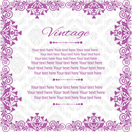 Vintage vector pattern. Hand drawn abstract background. Decorative retro banner. Can be used for banner, invitation, wedding card, Royal vector design element.のイラスト素材