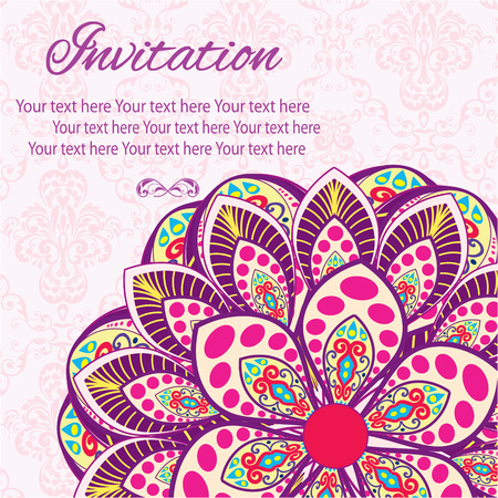 Vintage vector pattern. Hand drawn abstract background. Decorative retro banner. Can be used for banner invitation wedding card Royal vector design element.のイラスト素材