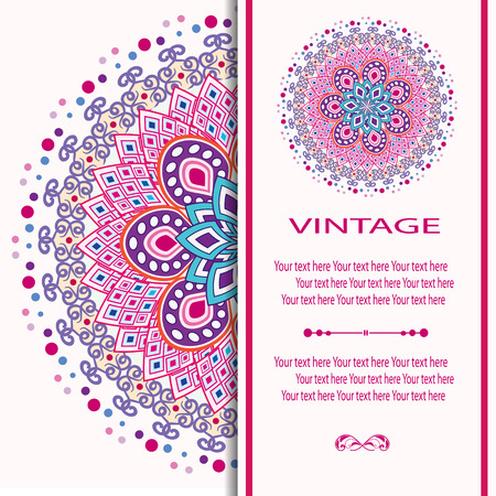 Vintage vector pattern. Hand drawn abstract background. Decorative retro banner. Can be used for banner invitation wedding card Royal vector design element.のイラスト素材