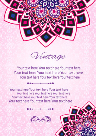 Vintage vector pattern. Hand drawn abstract background. Decorative retro banner. Can be used for banner invitation wedding card Royal vector design element.のイラスト素材