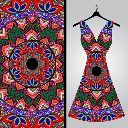 Fabric pattern design for a woman's dress. Vector fashion illustrationのイラスト素材