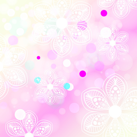 Abstract mandala lights bokeh background. Mandala Designのイラスト素材
