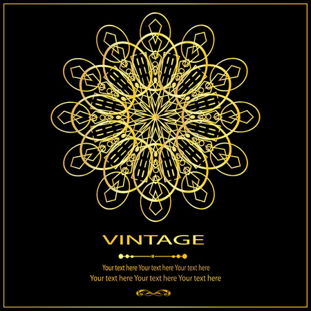 Vintage vector pattern. Hand drawn abstract background. Decorative retro banner. Can be used for banner, invitation, wedding card, Royal vector design element.のイラスト素材