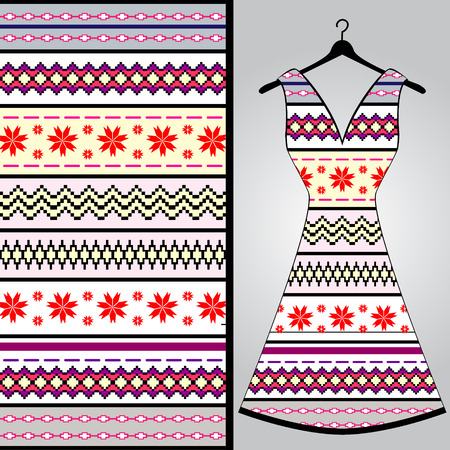 Fabric pattern design for a woman\'s dressのイラスト素材