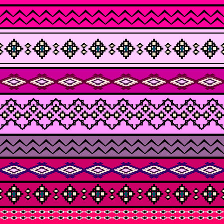 Tribal art boho seamless pattern. Ethnic geometric print. Colorful repeating background texture....