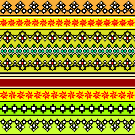 Tribal art boho seamless pattern. Ethnic geometric print. Colorful repeating background texture. Fabric, cloth design, wallpaperのイラスト素材