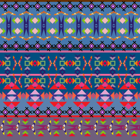 Ethnic geometric print. Colorful repeating background texture. Fabric, cloth design, wallpaper