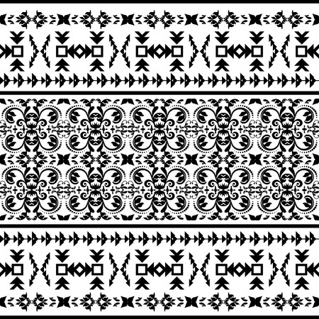 Ethnic geometric print. Colorful repeating background texture. Fabric, cloth design, wallpaperのイラスト素材