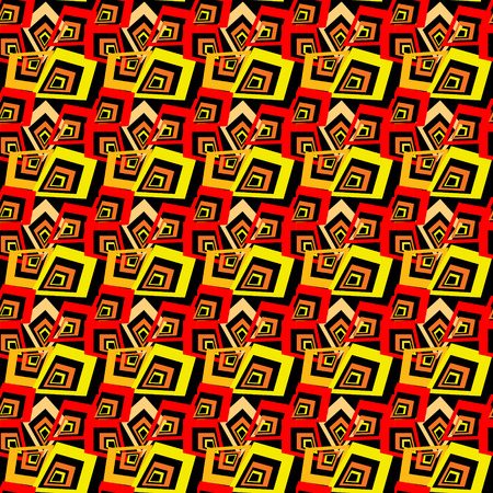 Red ethnic geometric print. Colorful repeating background texture. Fabric, cloth design, wallpaperのイラスト素材