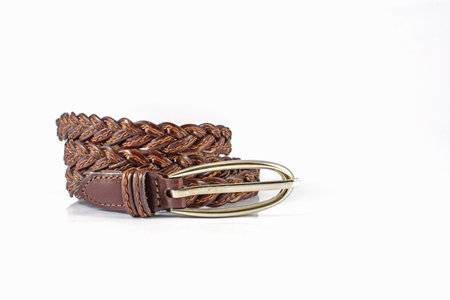 leather belt isolated on the white 