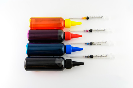 Ink jet refill tools and cmyk inkの写真素材