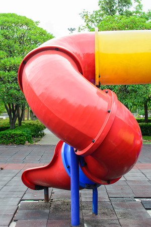 Colorful playground slider back viewの写真素材