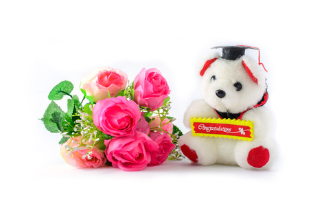 Teddy Bear and flowersの写真素材