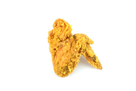 Fried chicken on white backgroundの写真素材
