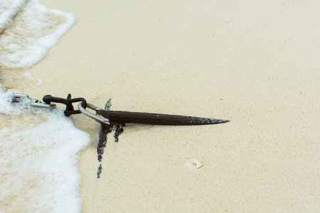 Anchor for long tail boat in sand
