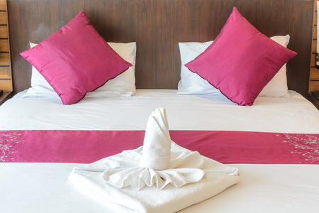 Interior of modern comfortable hotel roomの写真素材